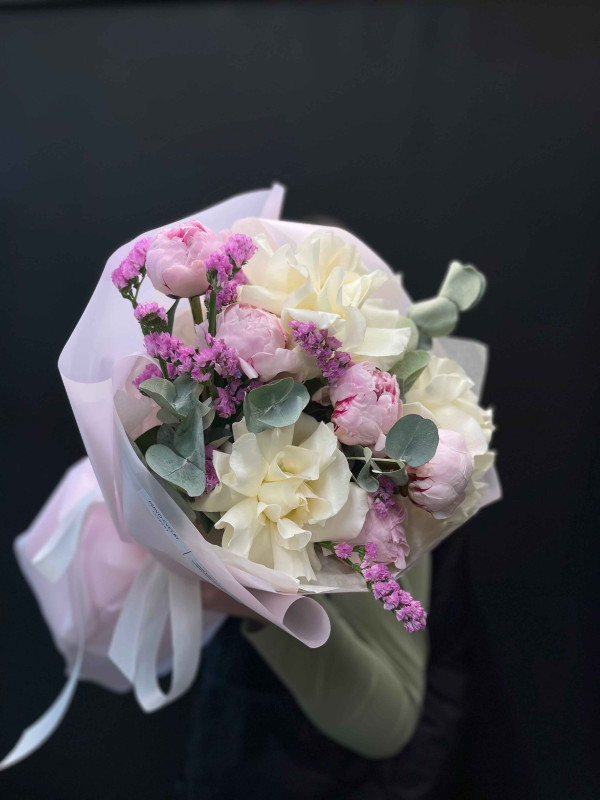 Букет #160 французская роза и пион