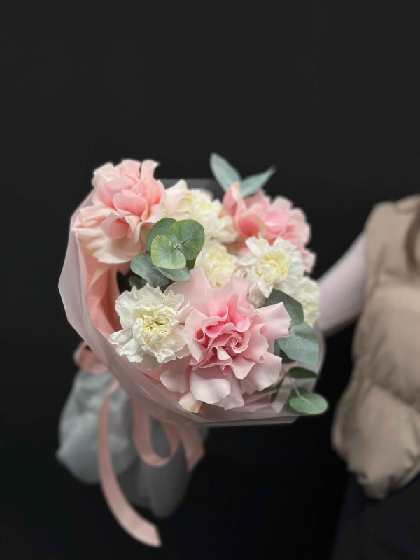 Букет #552 французская роза и диантусы