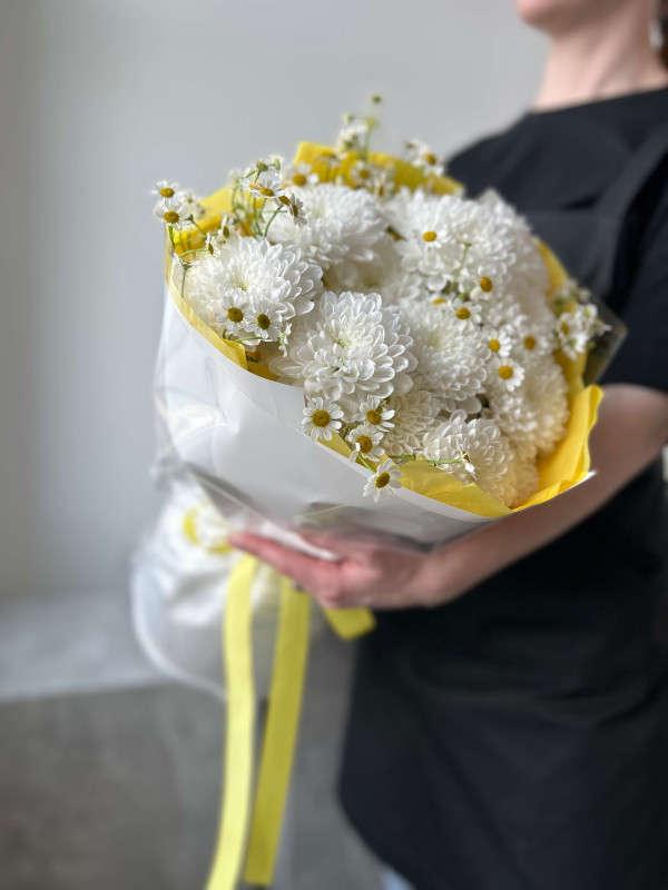 Букет #589 хризантема и танацетум