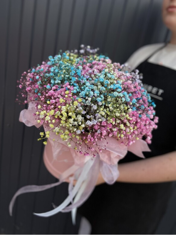 Композиция #47 из гипсофилы в коробке