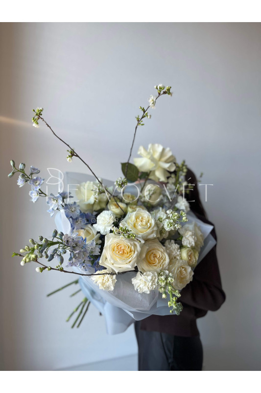 Садовый букет #41 с пионовидной розой Канделайт