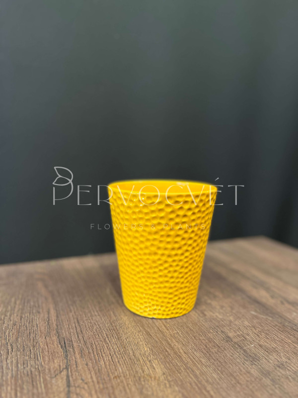 Кашпо керамическое "Яркий оранжевый" d 12.5  см