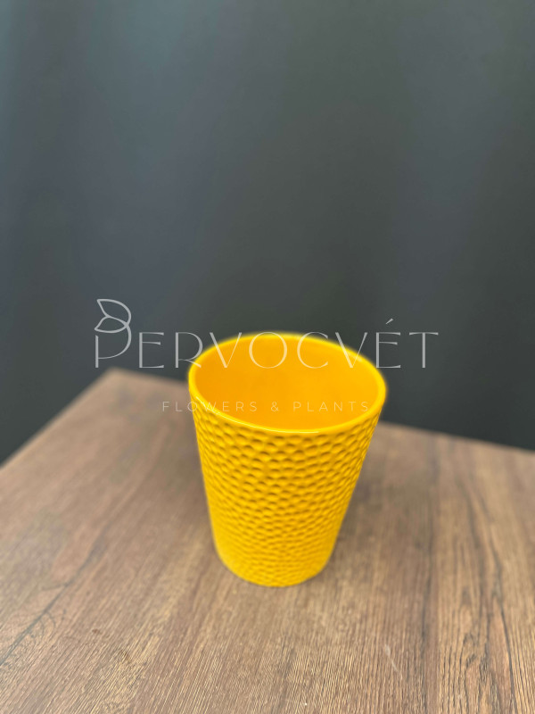 Кашпо керамическое "Яркий оранжевый" d 12.5  см