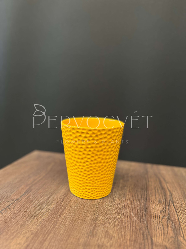 Кашпо керамическое "Яркий оранжевый" d 12.5  см