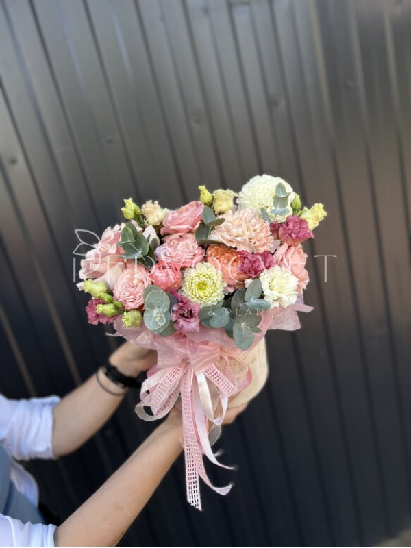 Композиция #107 французская роза и георгин