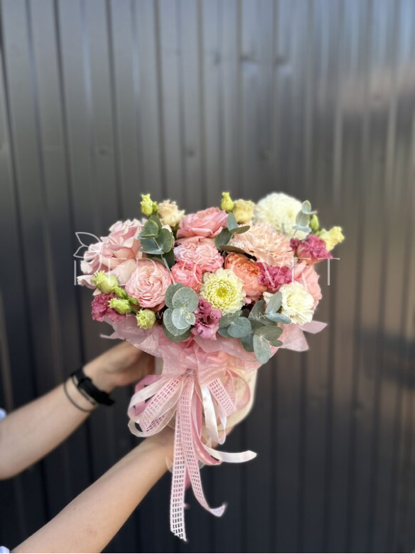 Композиция #107 французская роза и георгин