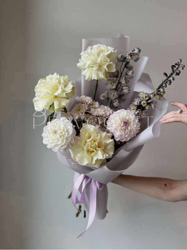 Букет #604 французская роза и георгин