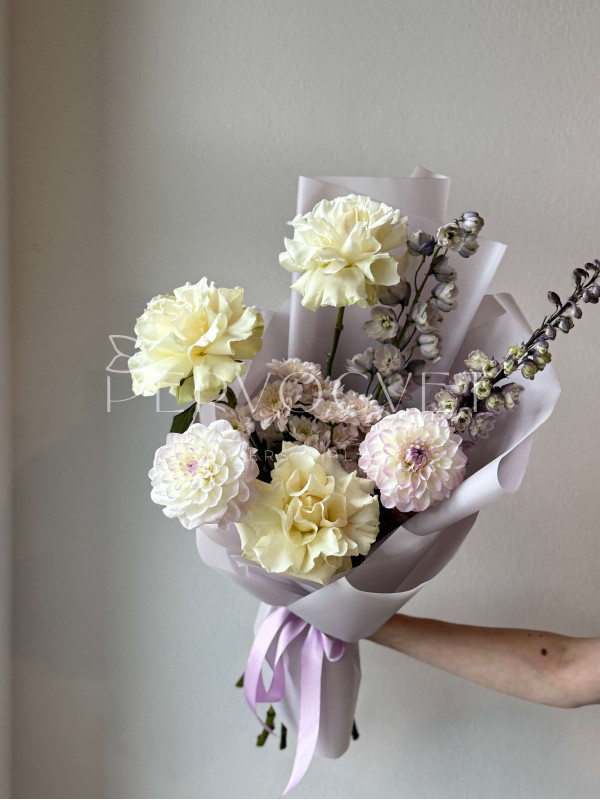 Букет #604 французская роза и георгин