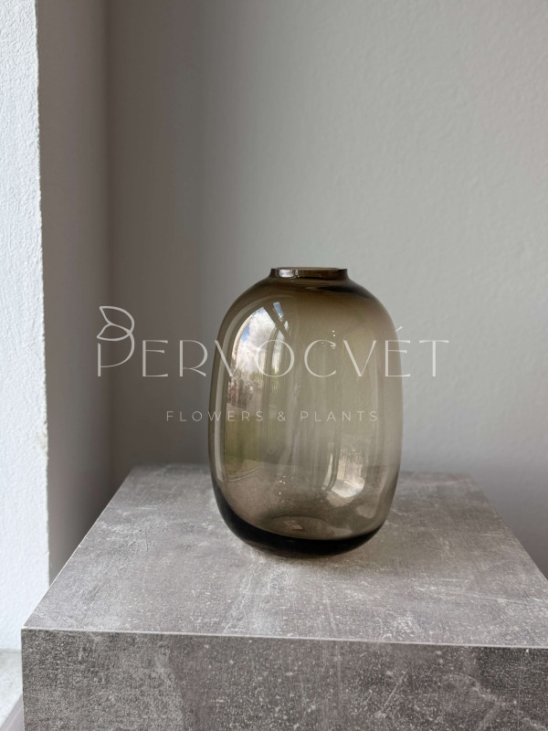 Ваза Стекло Коричневая 26 см