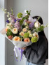Букет XXL #285 маттиола, вибурнум, пионовидные розы