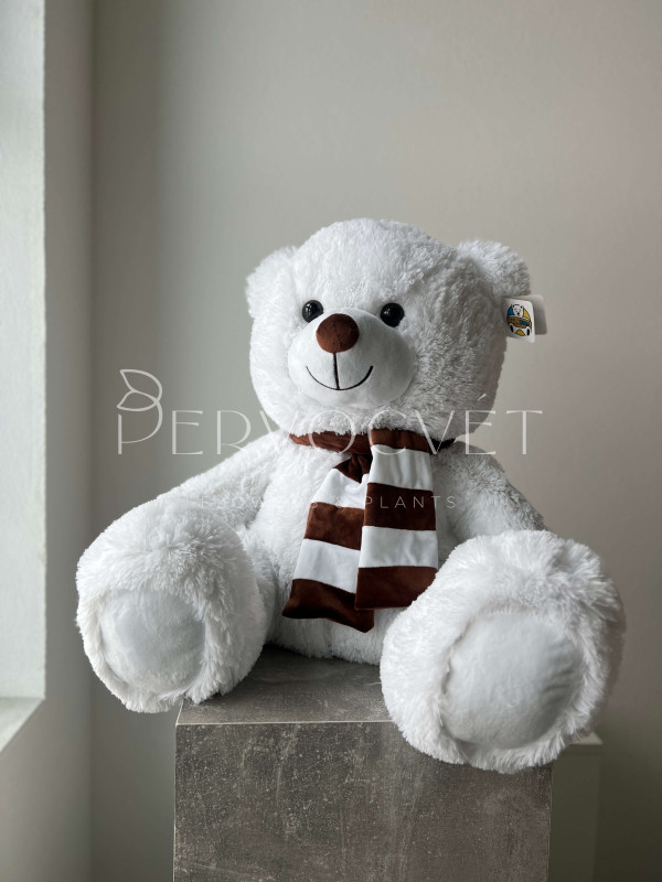 Медведь белый 60 см с шарфом