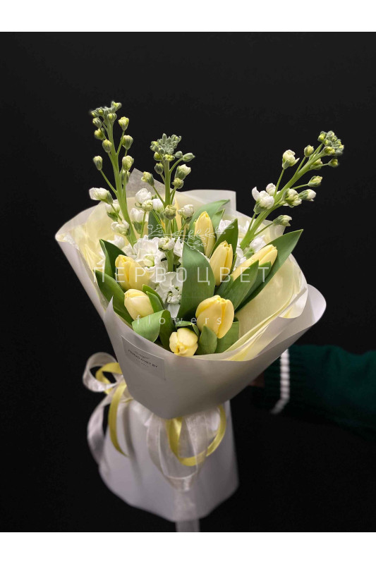 Букет #405 тюльпан и маттиола