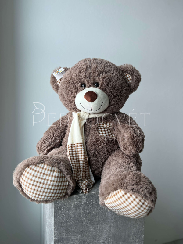 Медведь коричневый 60 см с шарфом