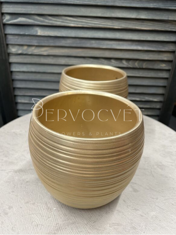 Кашпо керамическое "Золото" d 15 см