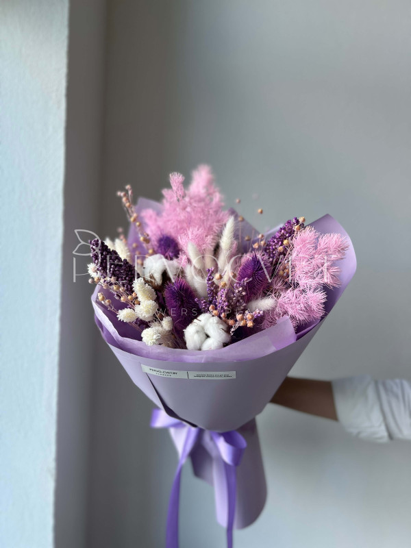 Букет из сухоцветов #30 кардо и аспарагус