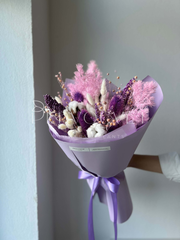 Букет из сухоцветов #30 кардо и аспарагус