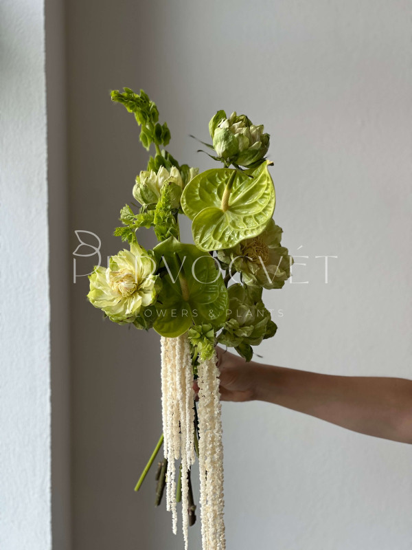 Букет невесты #20 роза Вегги и антуриум