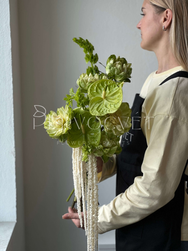 Букет невесты #20 роза Вегги и антуриум