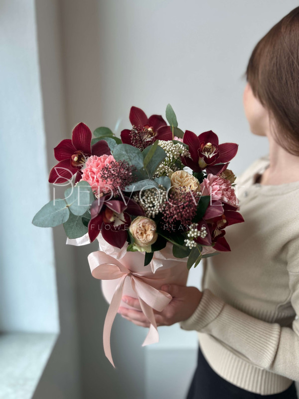 Композиция #8 с орхидеей Цимбидиум