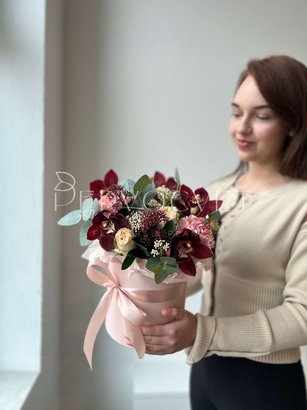 Композиция #8 с орхидеей Цимбидиум