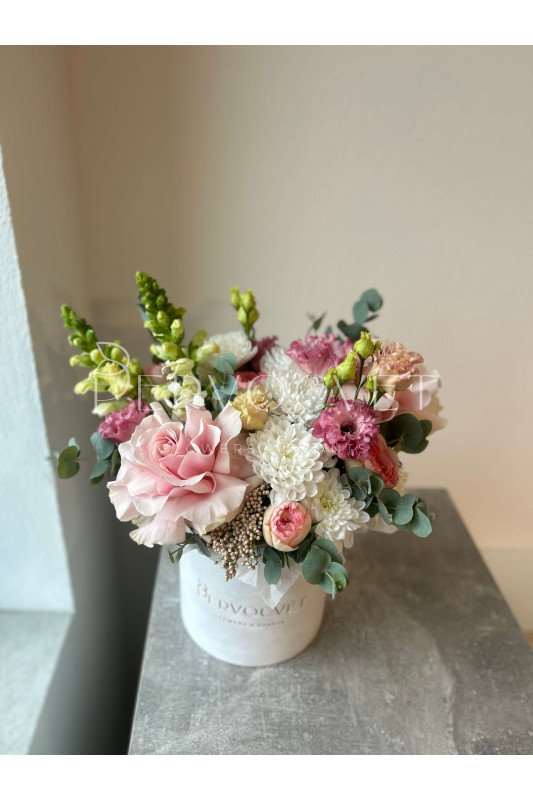 Композиция #7 с хризантемой и французская розой