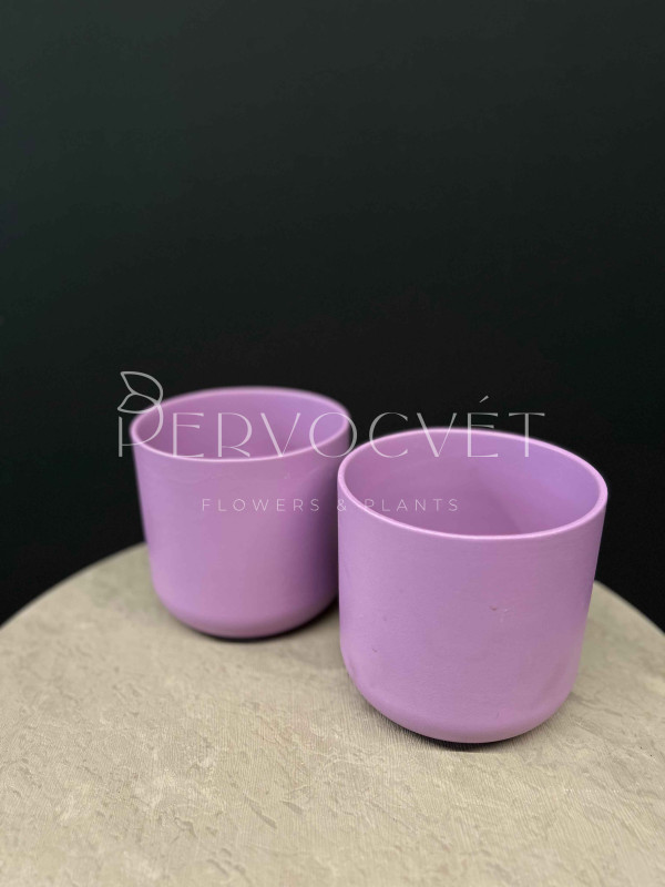 Кашпо керамическое (сиреневое) d 15 см