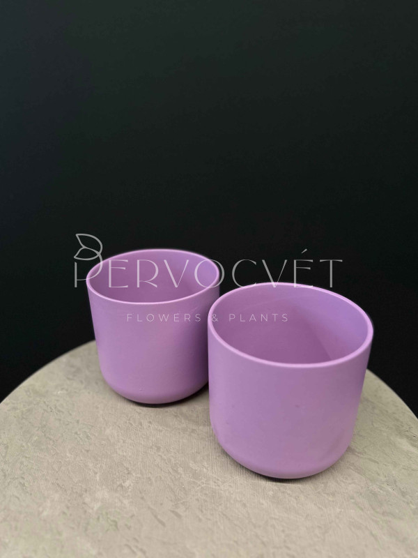 Кашпо керамическое (сиреневое) d 15 см