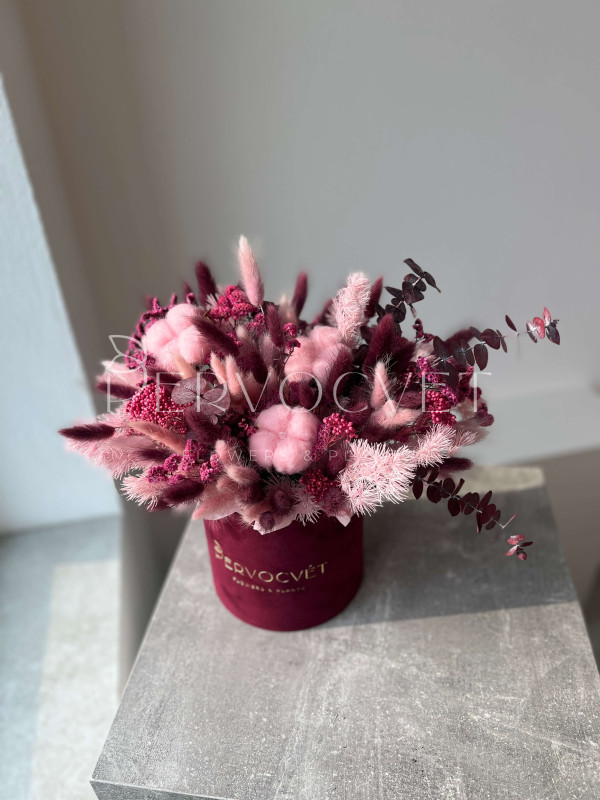 Композиция из сухоцветов #66 хлопок, лагурус и эвкалипт