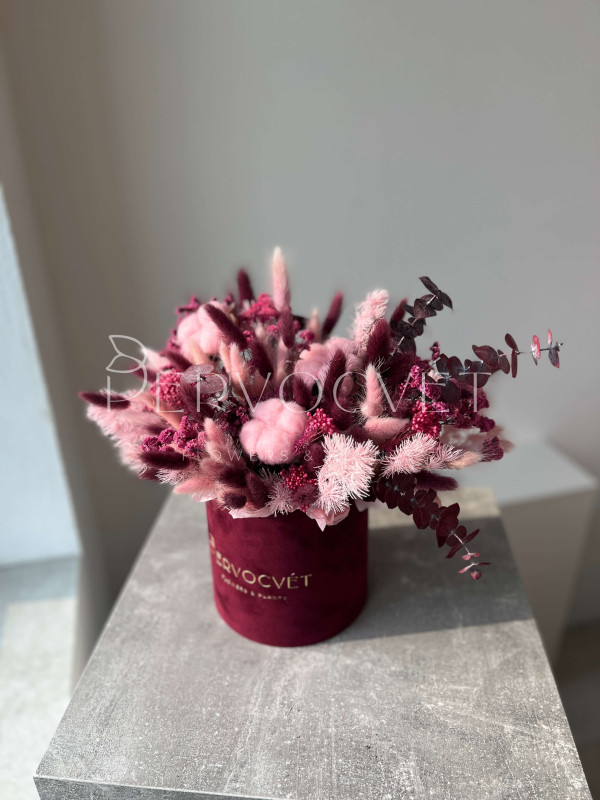 Композиция из сухоцветов #66 хлопок, лагурус и эвкалипт