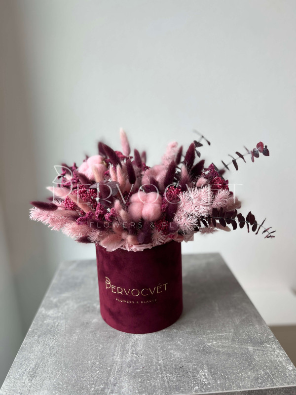 Композиция из сухоцветов #66 хлопок, лагурус и эвкалипт