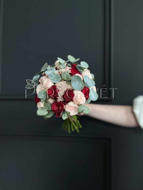 Букет невесты #34 розы и озотамнус