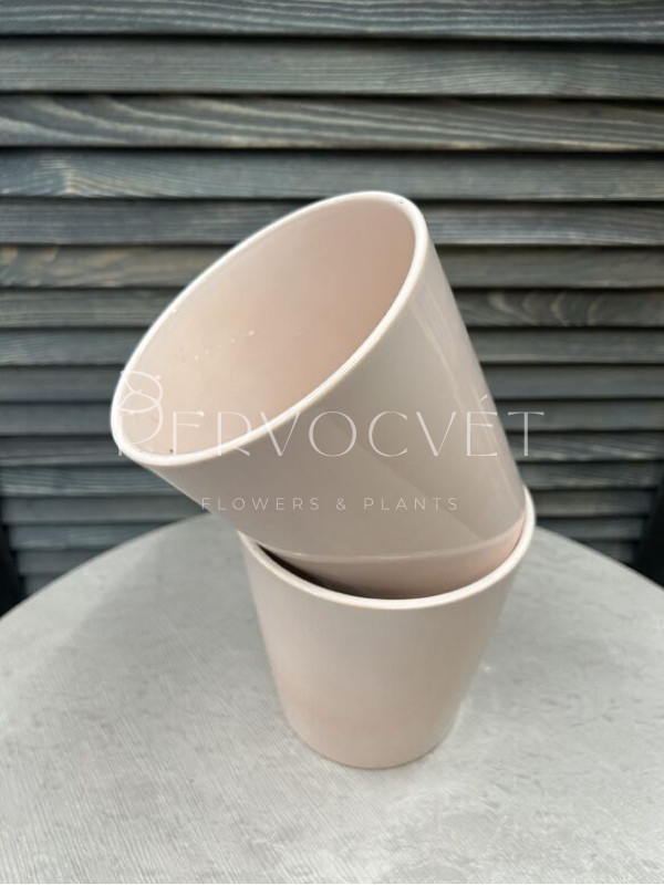Кашпо керамическое (нежно-розовое) d 13 см