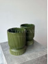 Кашпо керамическое "Зеленые полосы" d 14.5 см