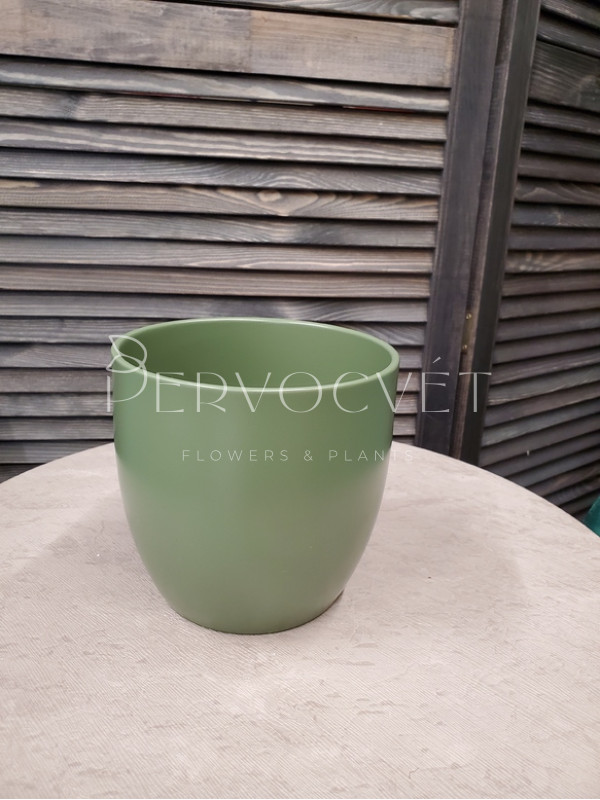 Кашпо керамическое (хаки) d 16 см