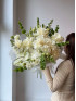 Букет XXL #245 с эустомой и белым антуриумом