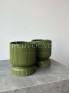 Кашпо керамическое "Зеленые полосы" d 12 см