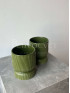 Кашпо керамическое "Зеленые полосы" d 12 см
