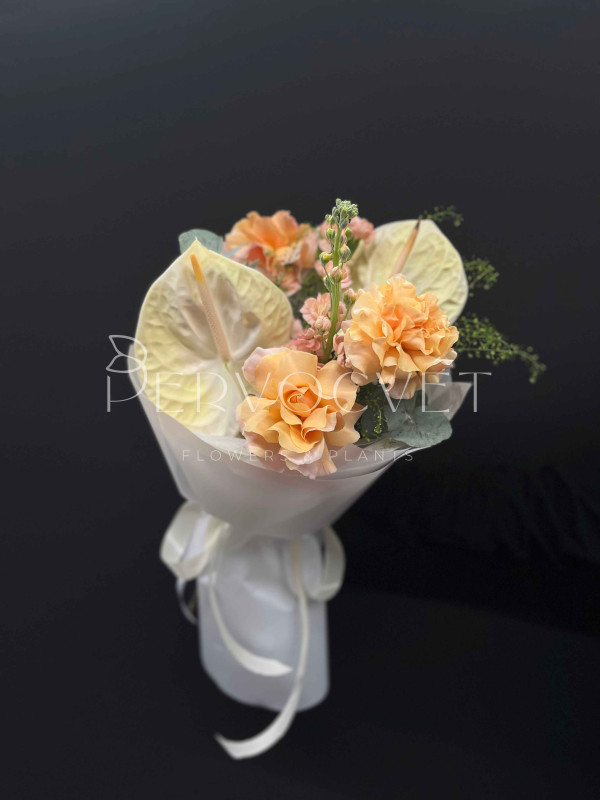 Букет #421 антуриум и маттиола