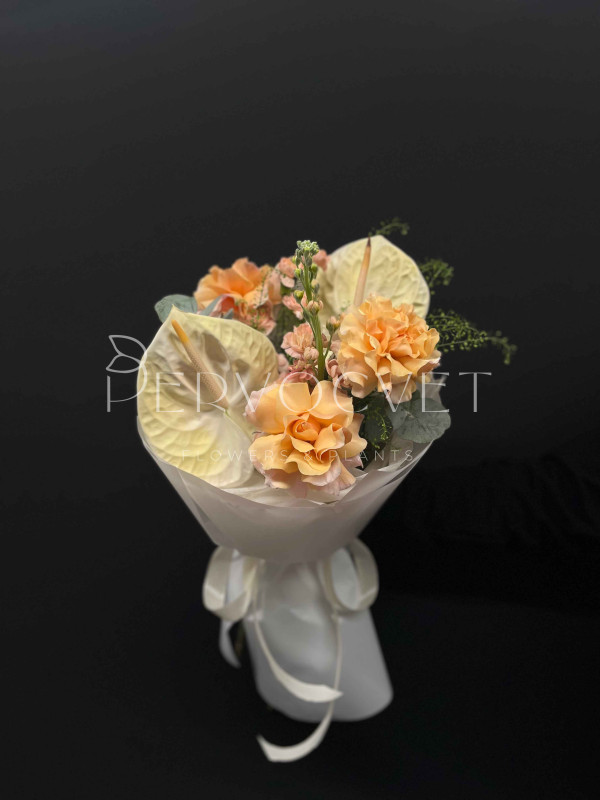 Букет #421 антуриум и маттиола