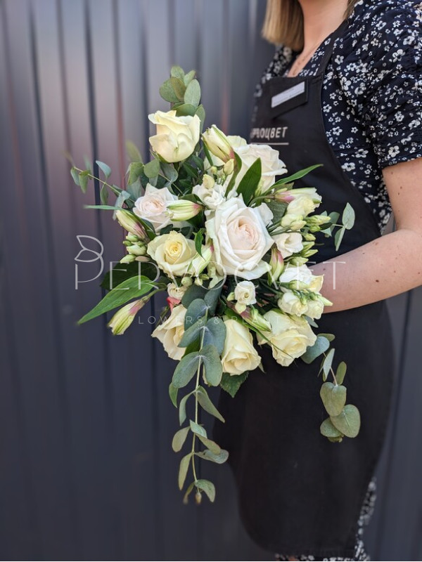Букет невесты #18 с пионовидной розой