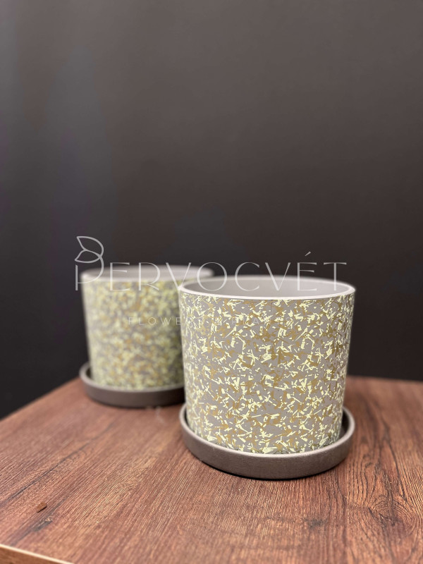 Горшок керамический (зеленые трещины) D16.5 см