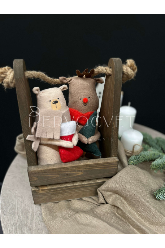 Льняная игрушка Новогодняя 23 см