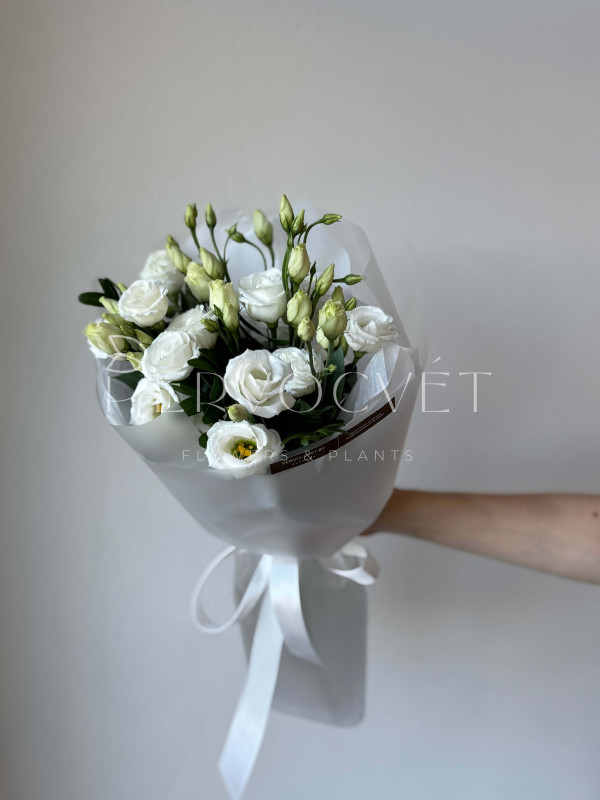 Букет #342 из белой эустомы