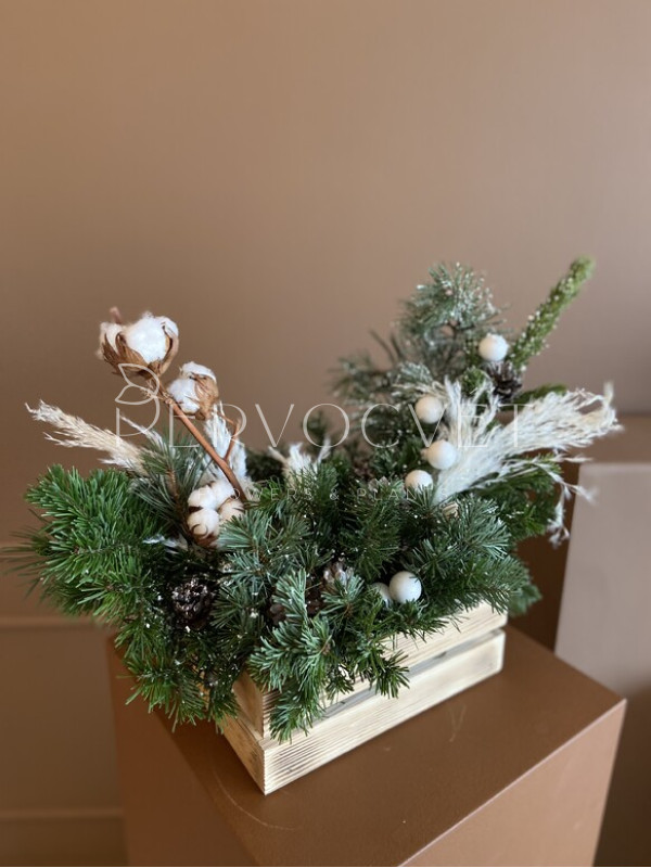 Новогодняя композиция в ящике #56