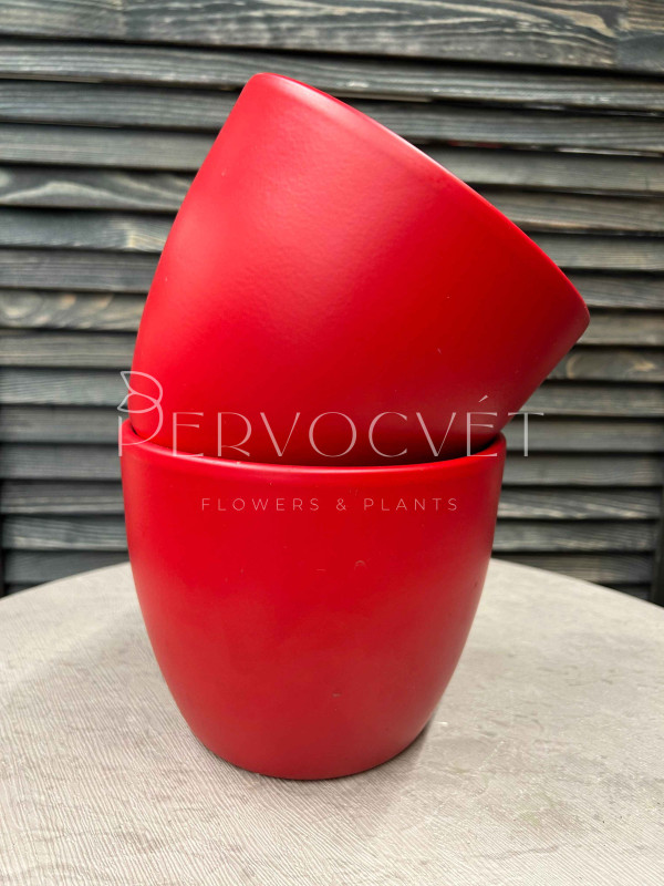 Кашпо керамическое (матовое красное)
