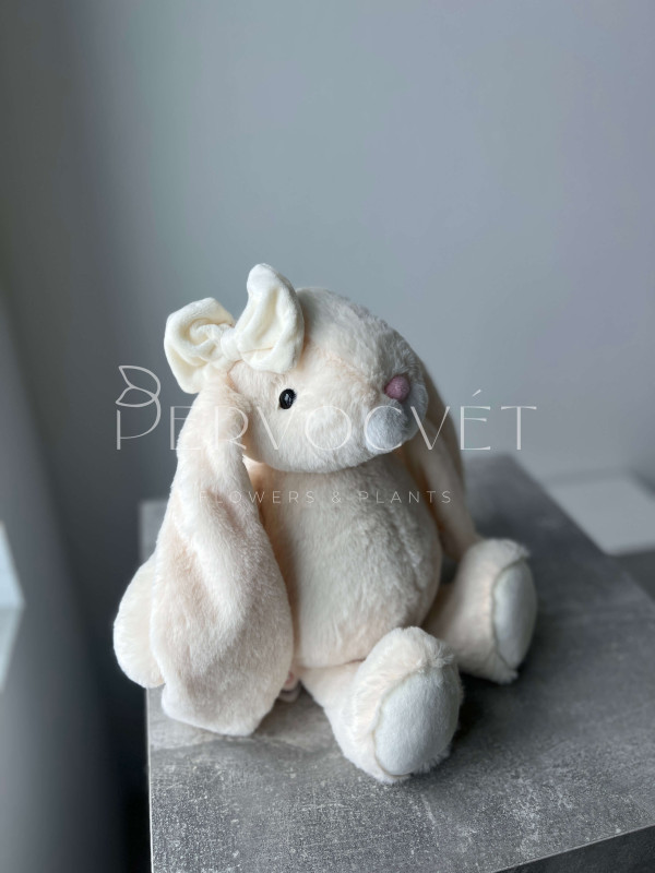 Кролик плюшевый бежевый 30 см