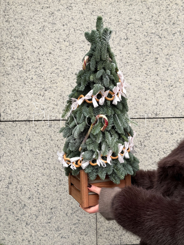 Елочка из нобилиса 70 см #107 с декором из сушек (баранок)