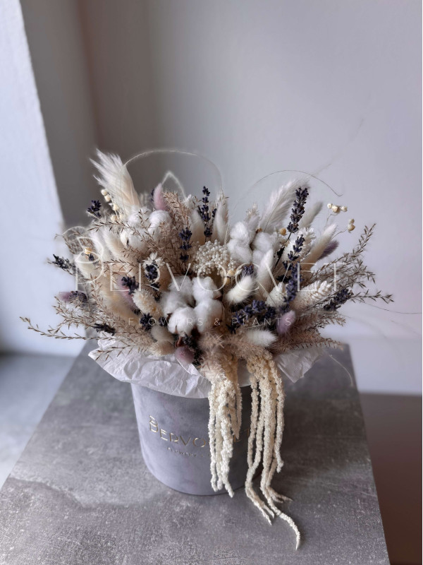 Композиция из сухоцветов #4 с хлопком и лавандой