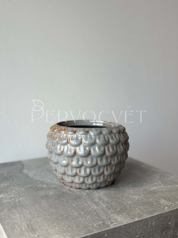Кашпо керамическое "Серая чешуя" d 12.5 см