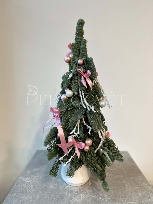 Елочка из нобилиса 40 см #116 с декором бантиками